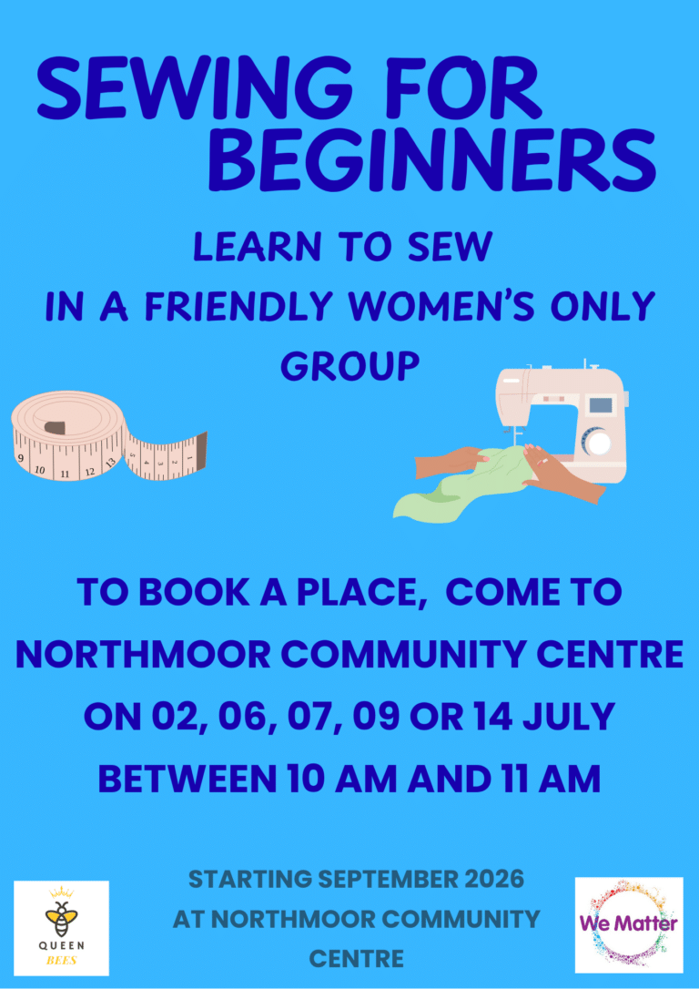 We Matter: Sewing for Beginners and Advanced Courses Starting September. Book your place.